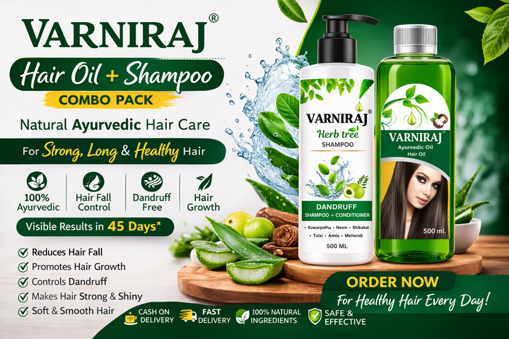 VARNIRAJ Ayurvedic Hair Growth Oil + Anti Dandruff Shampoo Combo Pack (500ml + 500ml)