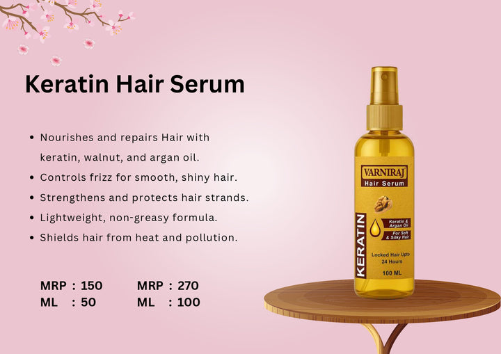 Varniraj combo 3 pis set Ayurvedic Silk Shine Keratin Hair Serum(50ML)