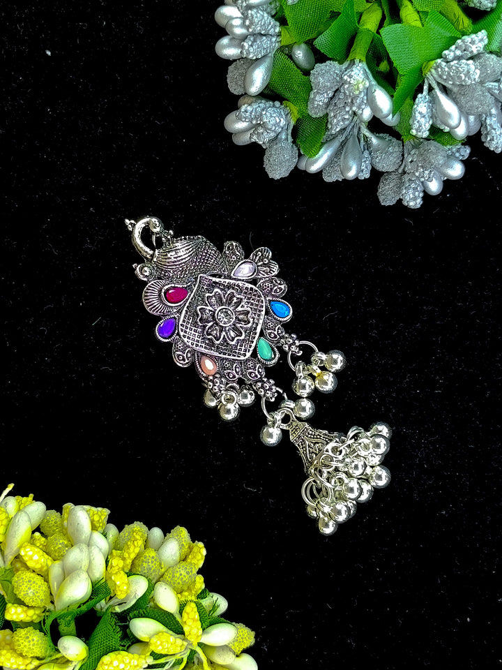 Oxidised silver saree pin 3 jumaki (spjumaki-05)
