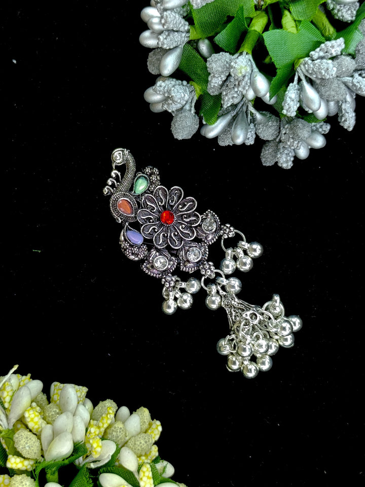 oxidised silver saree pin 3 jumaki(spjumaki-06)