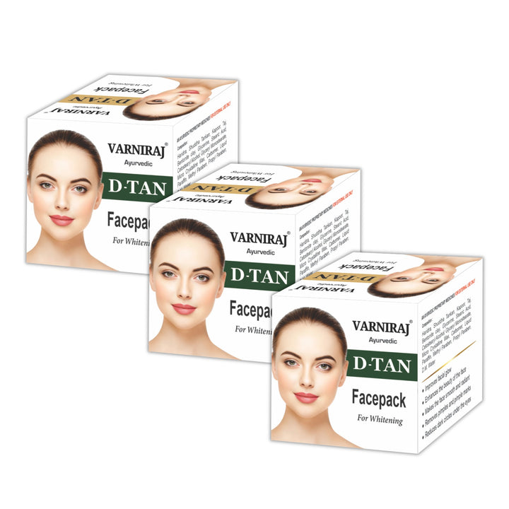 Varniraj combo 3 pis set  De Tan Facepack for Skin Whitening (50gm)