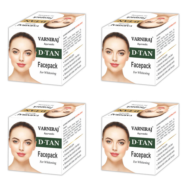 Varniraj combo 4 pis set  De Tan Facepack for Skin Whitening (25 Gm)