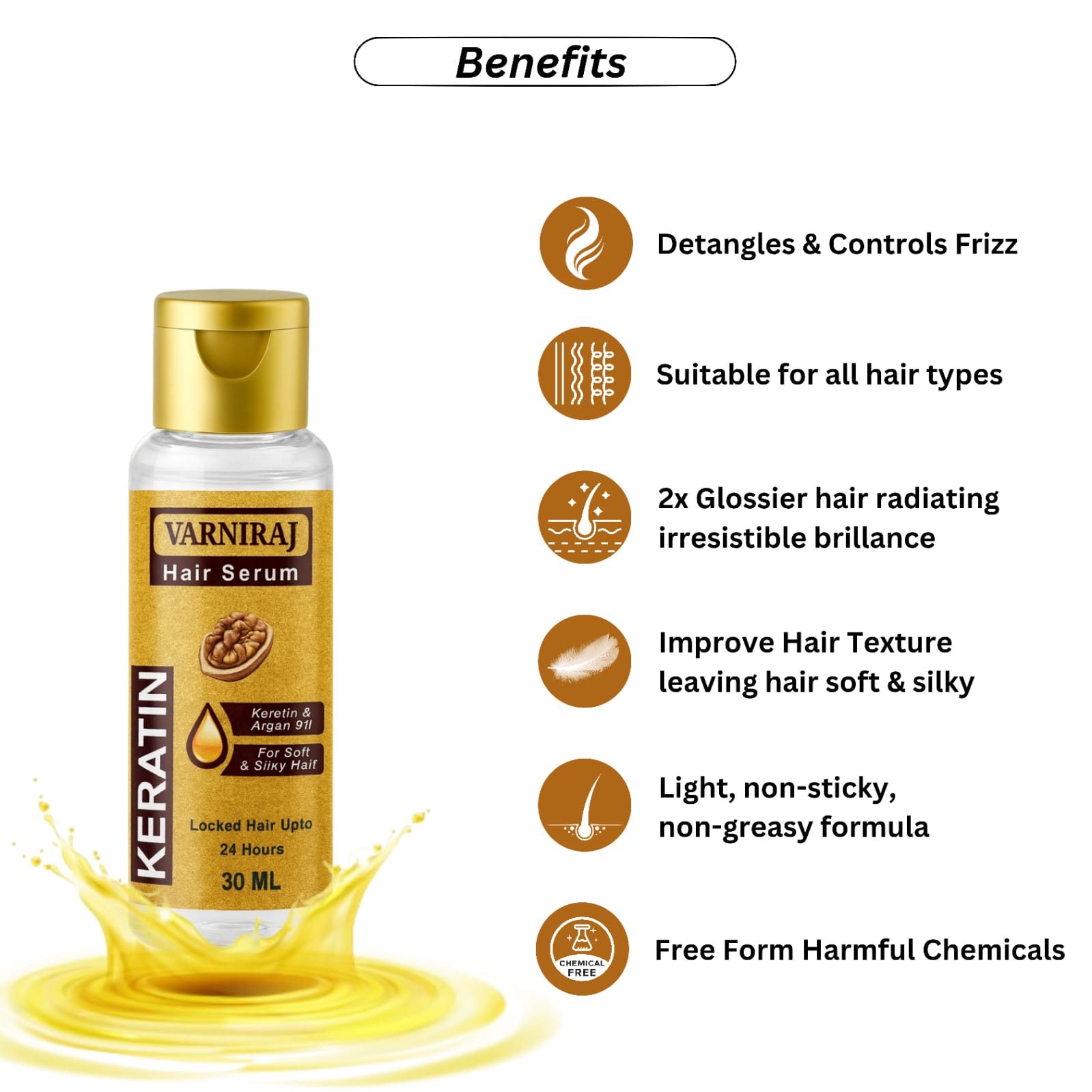 VARNIRAJ combo 3 pis set Ayurvedic Hair Serum (30 ML)